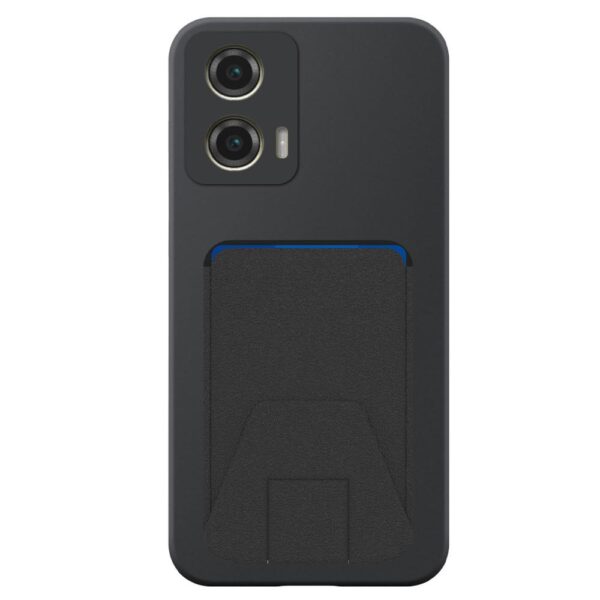 Motorola Moto G Stylus 5G 2024 telefoonhoesje siliconen zwart (2)_met verstelbare leren pasjeshouder