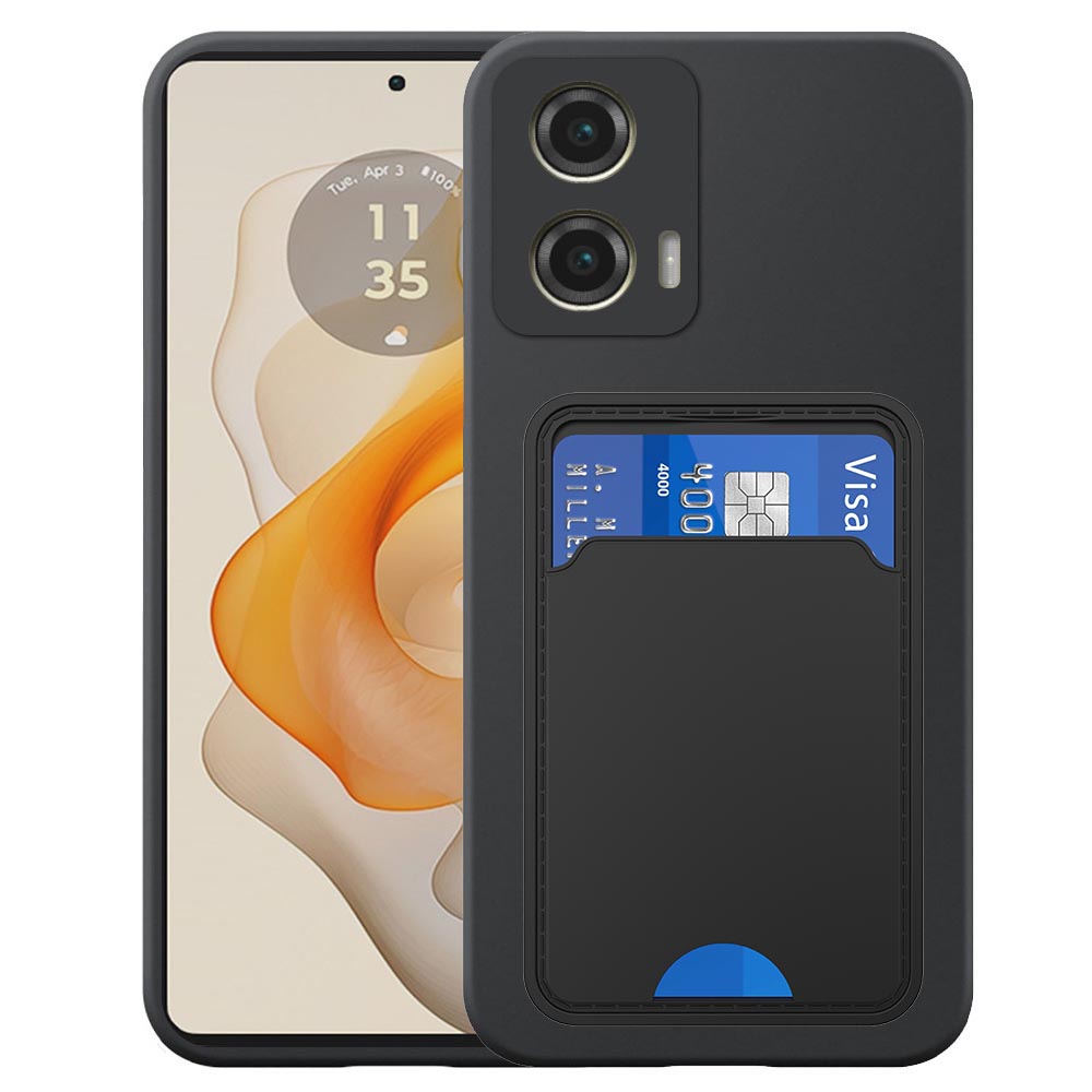 Motorola Moto G Stylus 5G 2024 telefoonhoesje siliconen zwart_met pasjeshouder zwart TPU