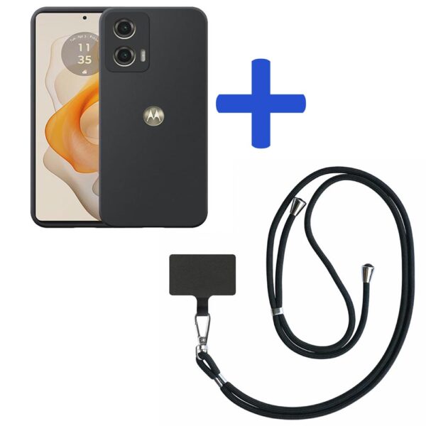 Motorola Moto G Stylus 5G 2024 telefoonhoesje siliconen zwart_met zwart afneembaar koord (2)