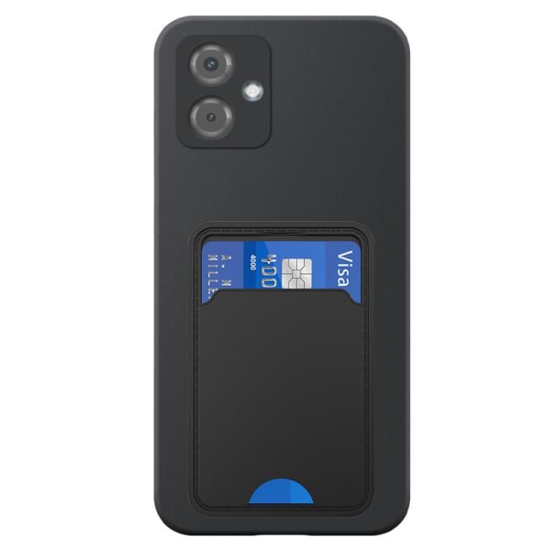 Motorola Moto G14 telefoonhoesje siliconen zwart (2)_met pasjeshouder zwart TPU (2)