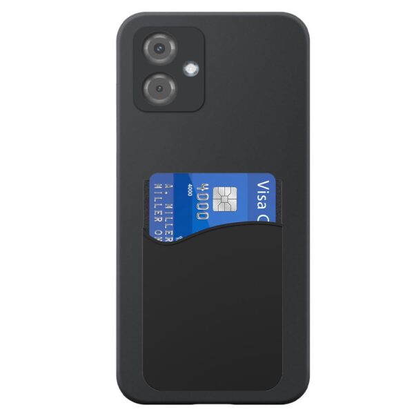 Motorola Moto G14 telefoonhoesje siliconen zwart (2)_met pasjeshouder zwart siliconen (2)