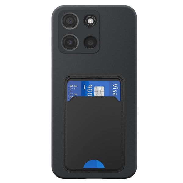 Motorola Moto G15 telefoonhoesje siliconen zwart (2)_met pasjeshouder zwart TPU (2)