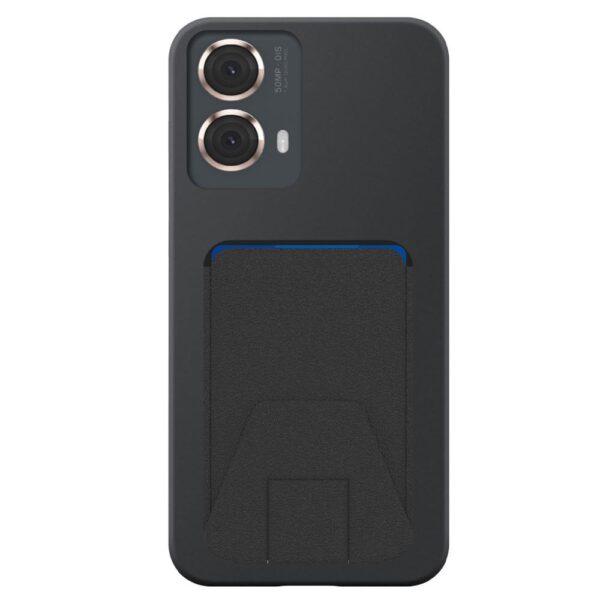 Motorola Moto G24 Power telefoonhoesje siliconen zwart (2)_met verstelbare leren pasjeshouder