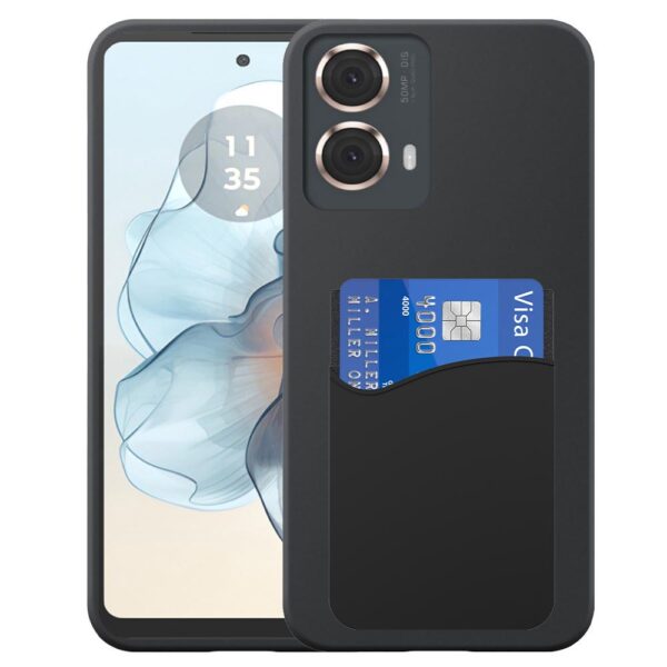 Motorola Moto G24 Power telefoonhoesje siliconen zwart_met pasjeshouder zwart siliconen