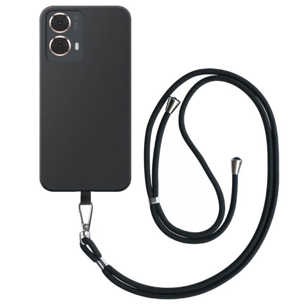 Motorola Moto G35 telefoonhoesje siliconen zwart (2)_met afneembaar koord