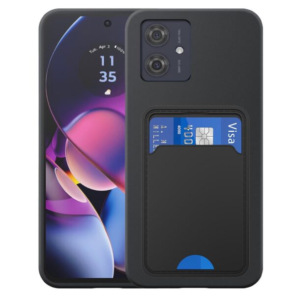 Motorola Moto G54-G54 Power-G64 telefoonhoesje siliconen zwart_met pasjeshouder zwart TPU