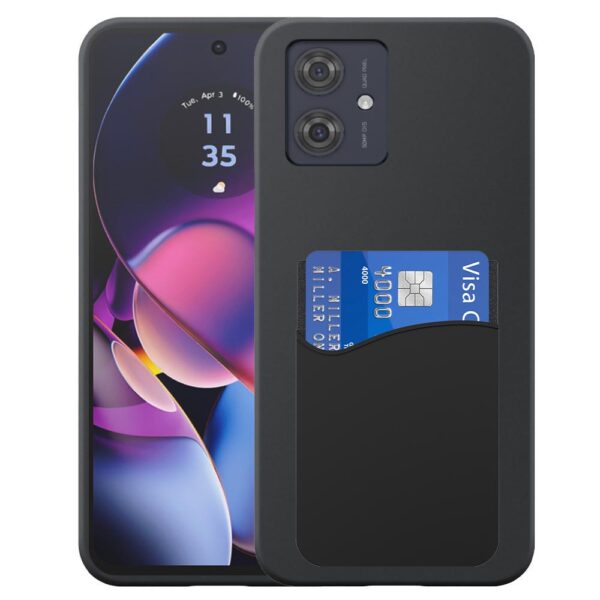 Motorola Moto G54-G54 Power-G64 telefoonhoesje siliconen zwart_met pasjeshouder zwart siliconen