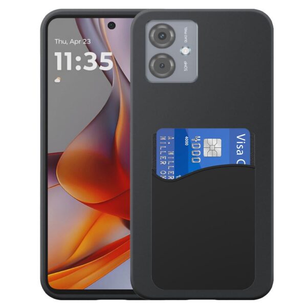 Motorola Moto G75 telefoonhoesje siliconen zwart_met pasjeshouder zwart siliconen