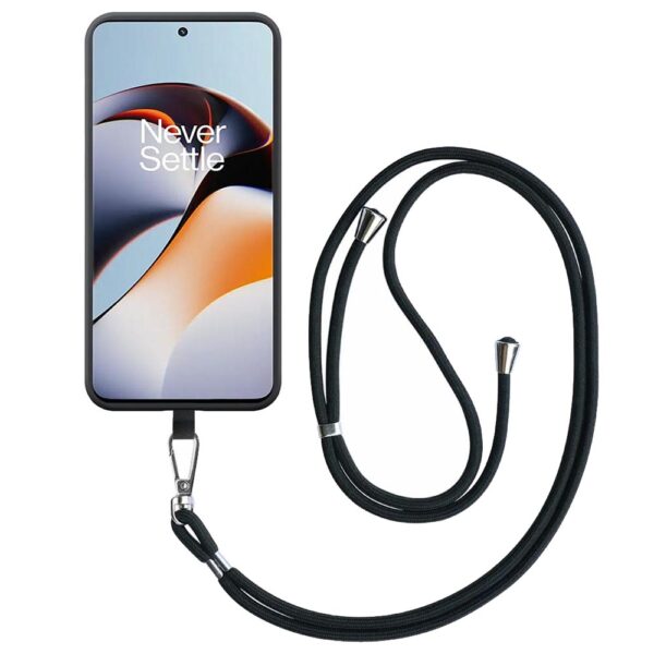 OnePlus 11R telefoonhoesje siliconen zwart (1)_met afneembaar koord