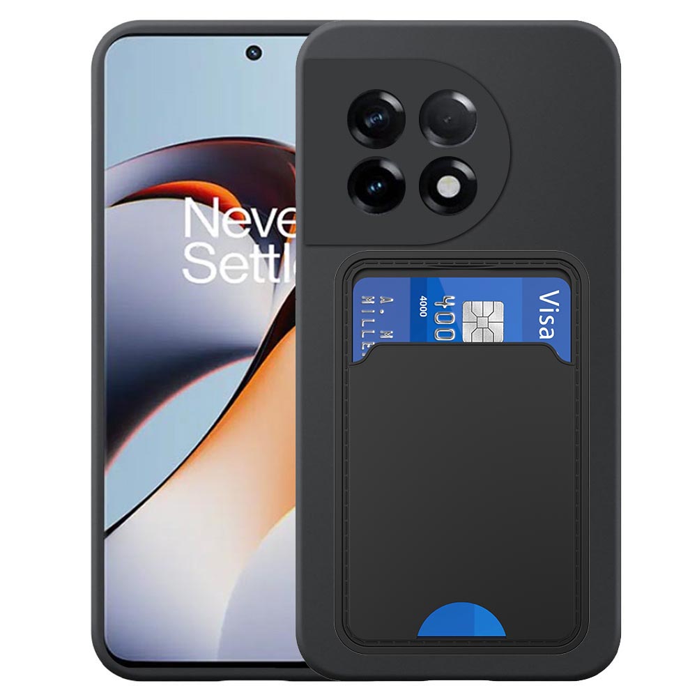 OnePlus 11R telefoonhoesje siliconen zwart_met pasjeshouder zwart TPU