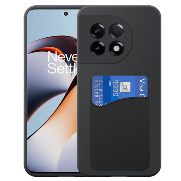 OnePlus 11R telefoonhoesje siliconen zwart_met pasjeshouder zwart siliconen