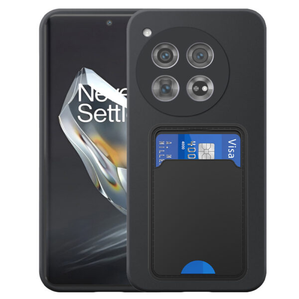 OnePlus 12 telefoonhoesje siliconen zwart_met pasjeshouder zwart TPU