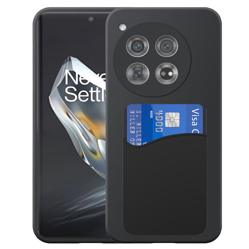 OnePlus 12 telefoonhoesje siliconen zwart_met pasjeshouder zwart siliconen