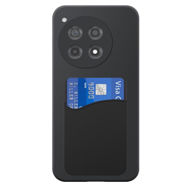 OnePlus 12R telefoonhoesje siliconen zwart (2)_met pasjeshouder zwart siliconen (2)