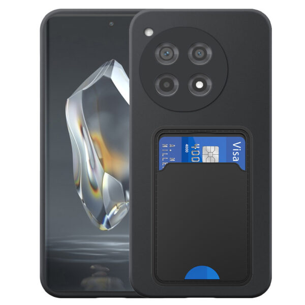 OnePlus 12R telefoonhoesje siliconen zwart_met pasjeshouder zwart TPU