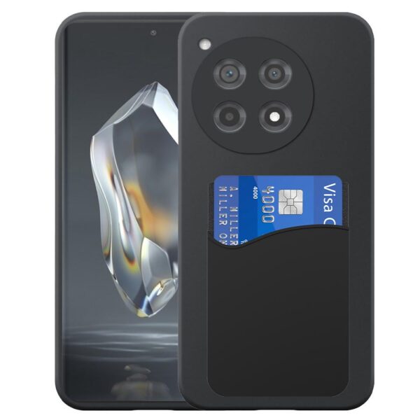 OnePlus 12R telefoonhoesje siliconen zwart_met pasjeshouder zwart siliconen