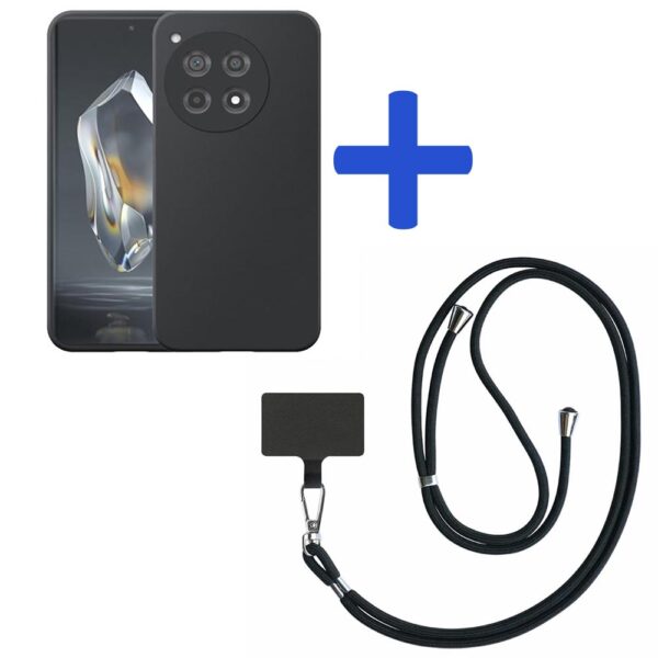OnePlus 12R telefoonhoesje siliconen zwart_met zwart afneembaar koord (2)