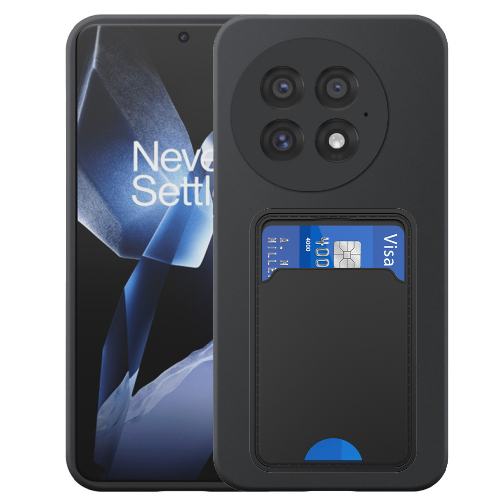 OnePlus 13 telefoonhoesje siliconen zwart_met pasjeshouder zwart TPU