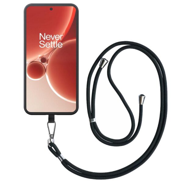OnePlus NORD 3 telefoonhoesje siliconen zwart (1)_met afneembaar koord