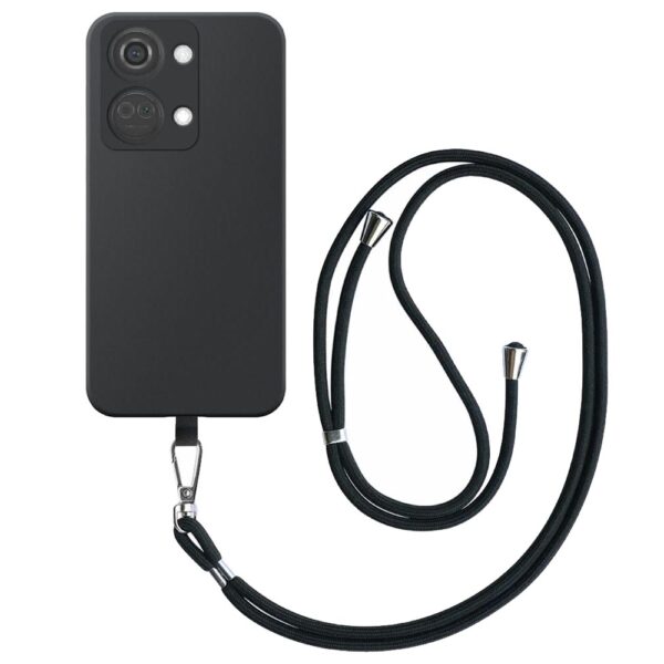OnePlus NORD 3 telefoonhoesje siliconen zwart (2)_met afneembaar koord