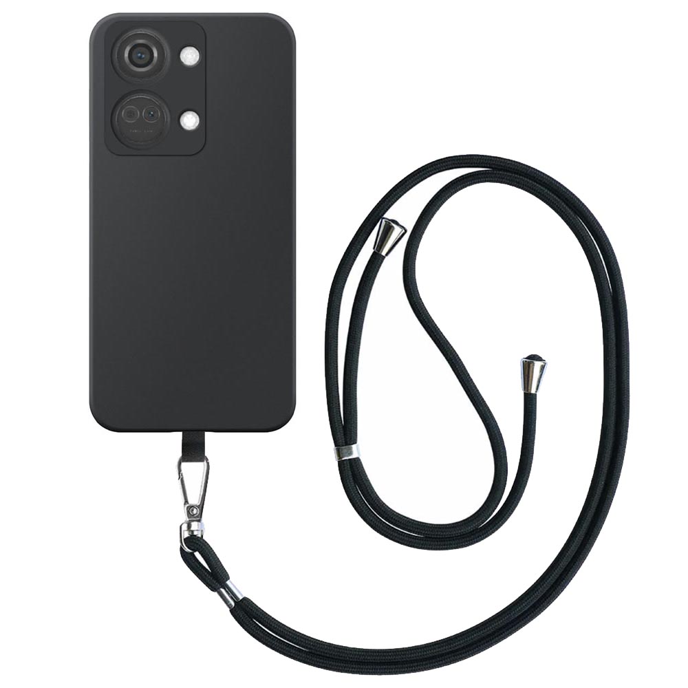 OnePlus NORD 3 telefoonhoesje siliconen zwart (2)_met afneembaar koord