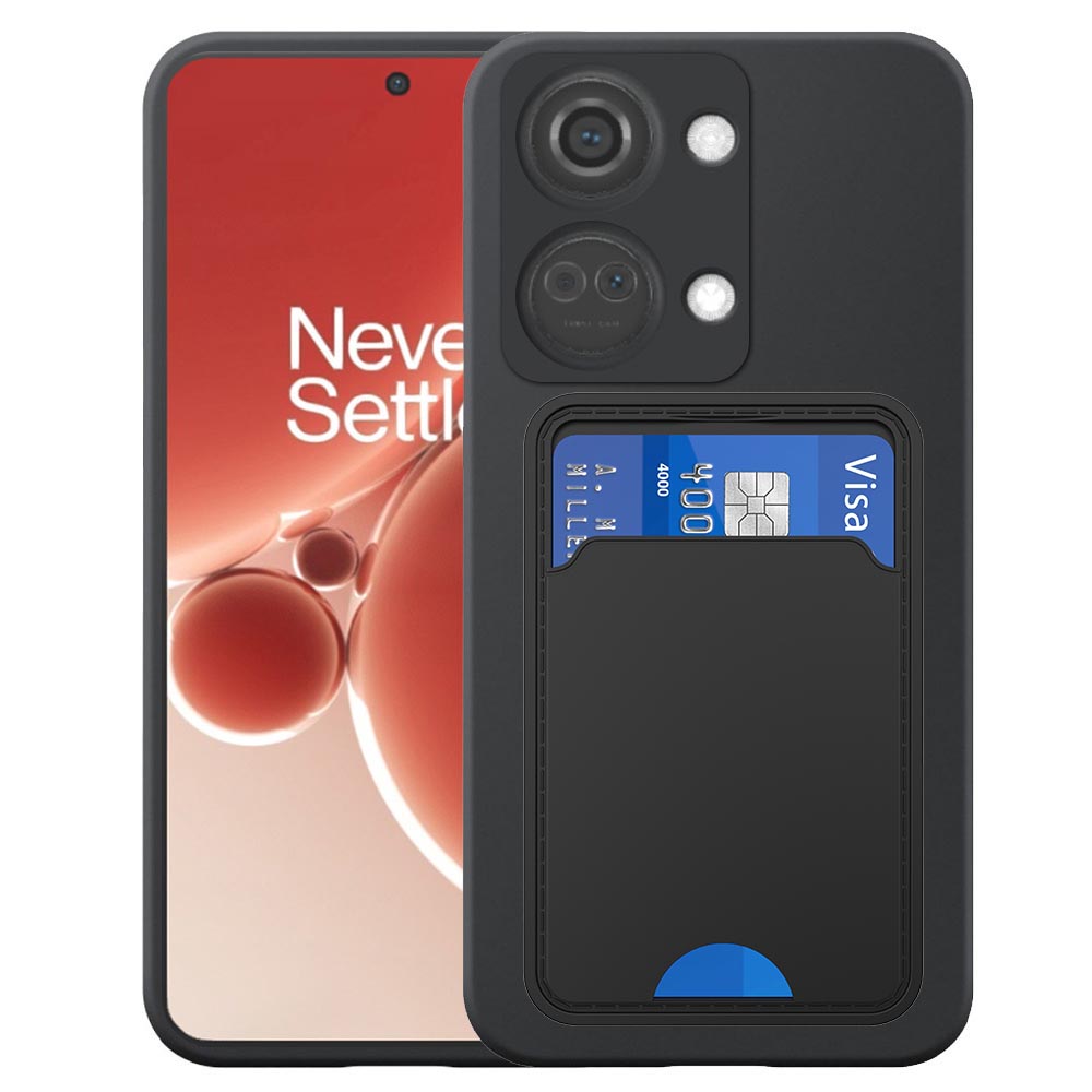 OnePlus NORD 3 telefoonhoesje siliconen zwart_met pasjeshouder zwart TPU