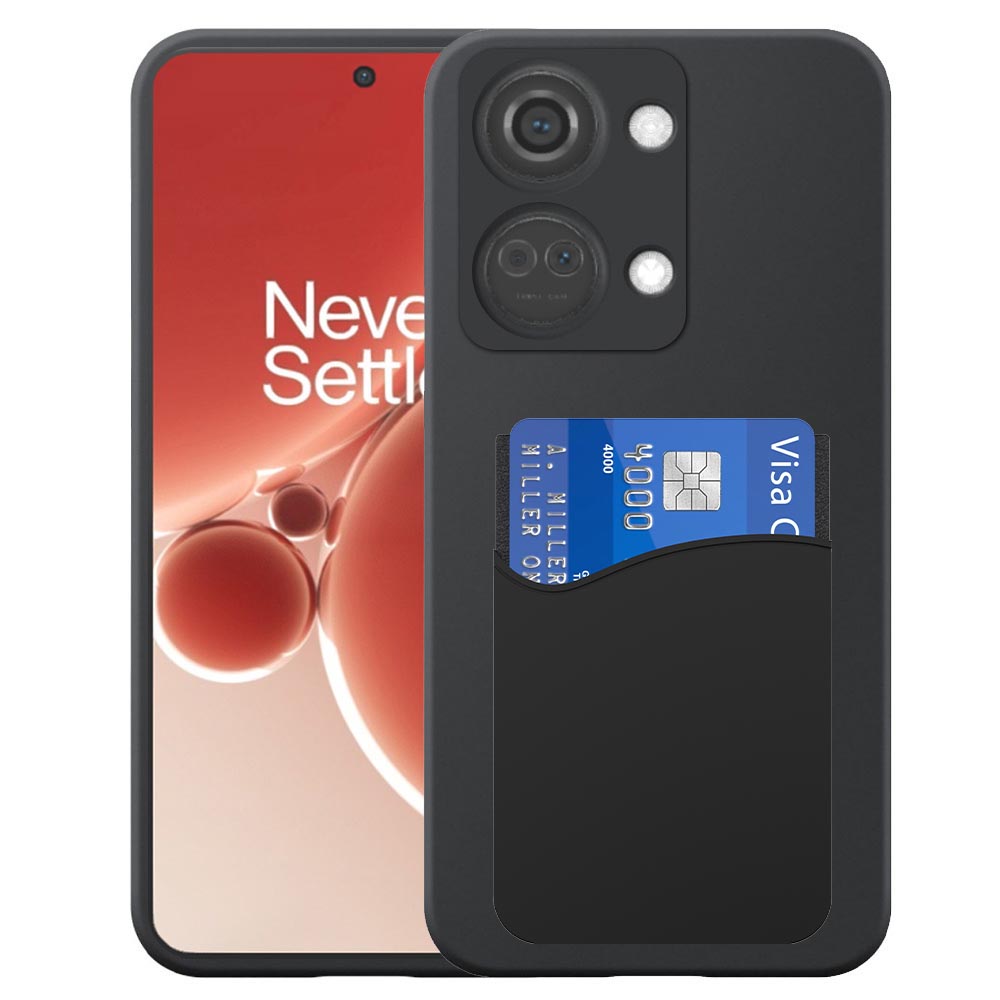 OnePlus NORD 3 telefoonhoesje siliconen zwart_met pasjeshouder zwart siliconen