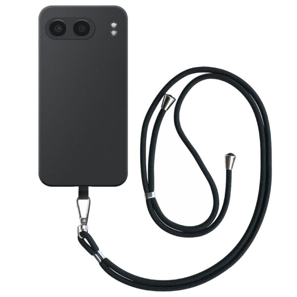 OnePlus NORD 4 telefoonhoesje siliconen zwart (2)_met afneembaar koord