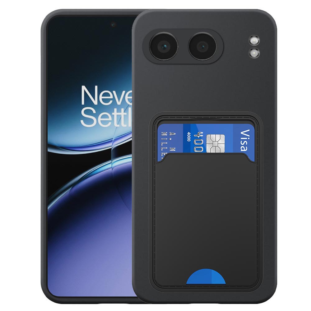 OnePlus NORD 4 telefoonhoesje siliconen zwart_met pasjeshouder zwart TPU