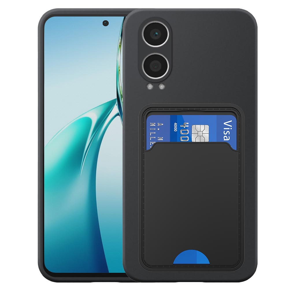 OnePlus NORD CE4 LITE telefoonhoesje siliconen zwart_met pasjeshouder zwart TPU