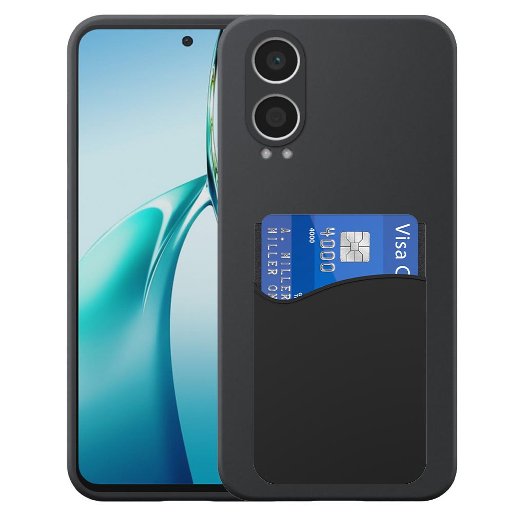 OnePlus NORD CE4 LITE telefoonhoesje siliconen zwart_met pasjeshouder zwart siliconen