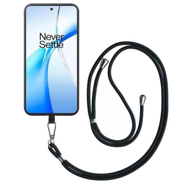 OnePlus NORD CE4 telefoonhoesje siliconen zwart (1)_met afneembaar koord