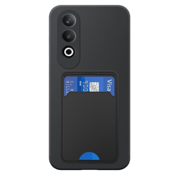 OnePlus NORD CE4 telefoonhoesje siliconen zwart (2)_met pasjeshouder zwart TPU (2)