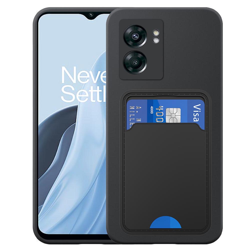 OnePlus NORD N300 telefoonhoesje siliconen zwart_met pasjeshouder zwart TPU