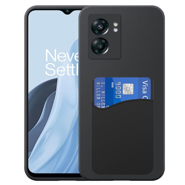 OnePlus NORD N300 telefoonhoesje siliconen zwart_met pasjeshouder zwart siliconen