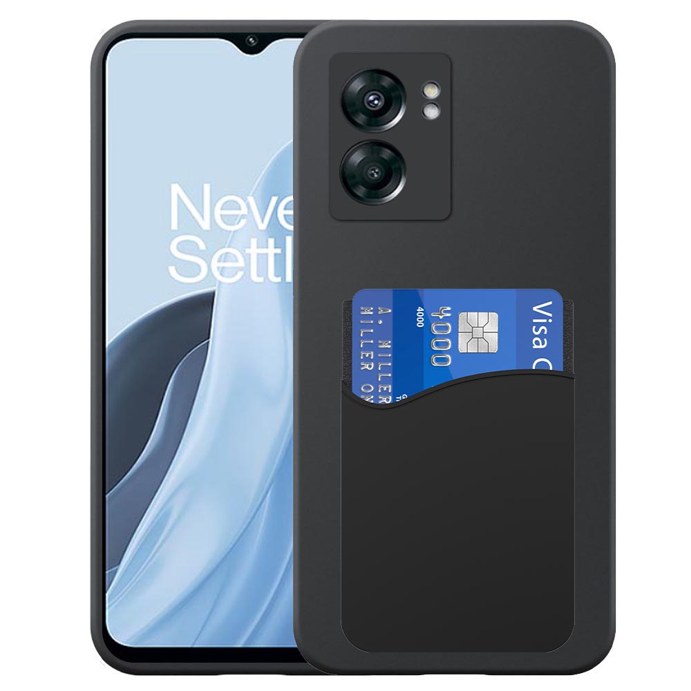 OnePlus NORD N300 telefoonhoesje siliconen zwart_met pasjeshouder zwart siliconen