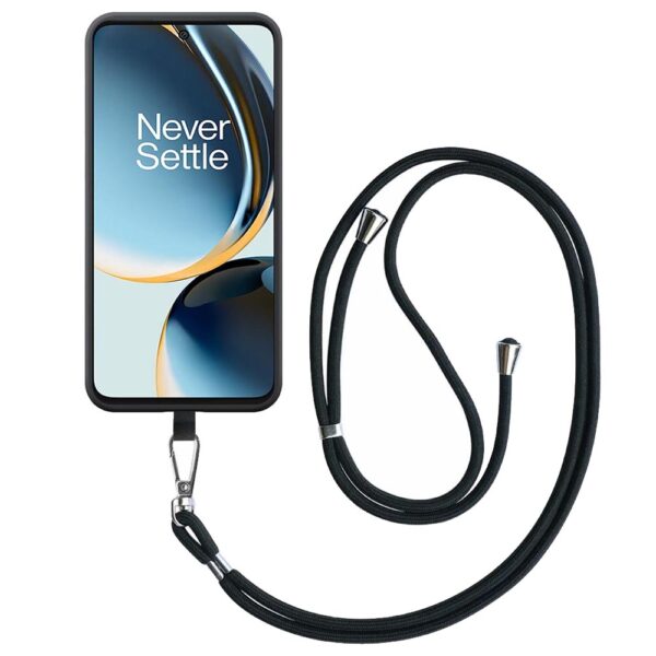 OnePlus Nord N30 telefoonhoesje siliconen zwart (1)_met afneembaar koord