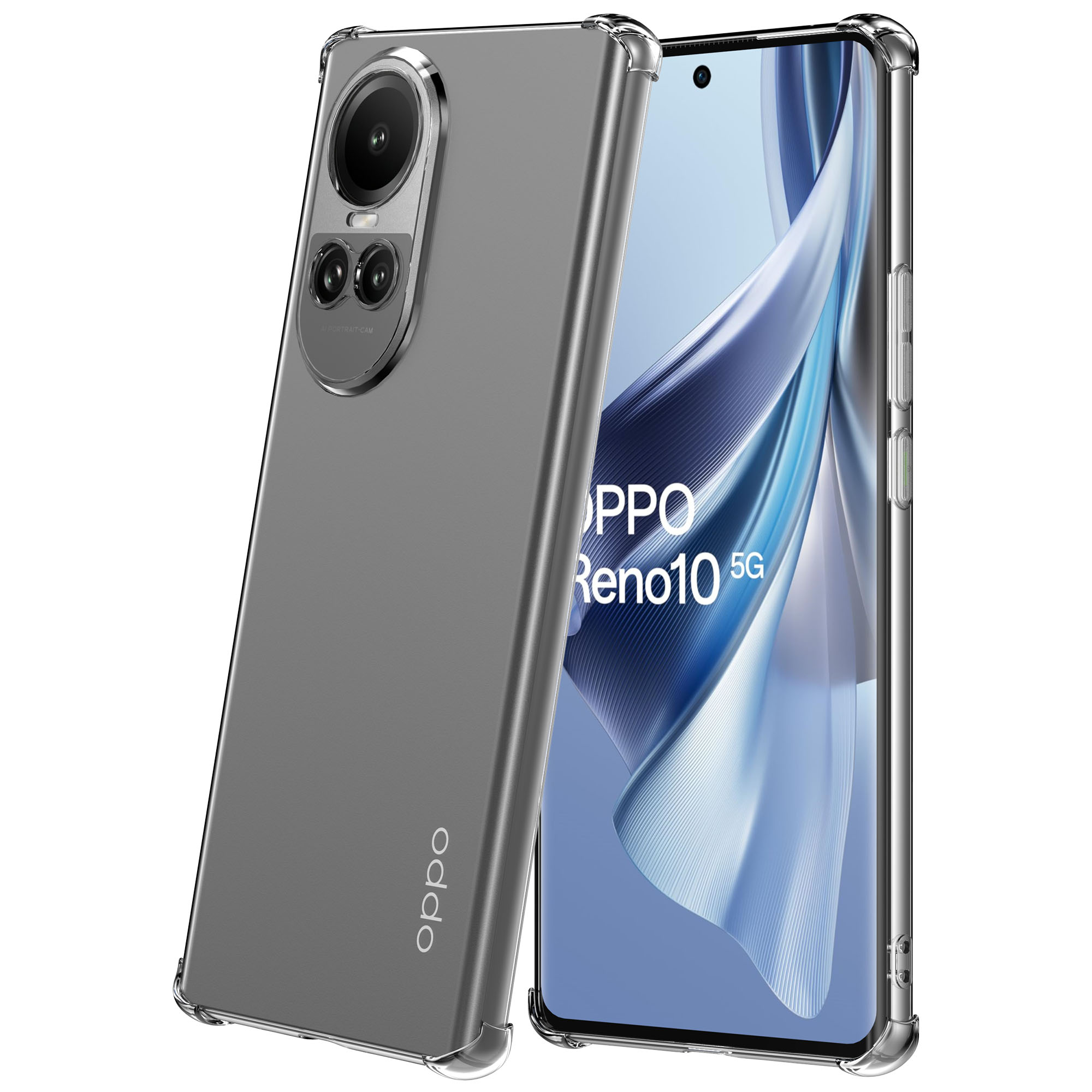 Oppo Reno 10-10 Pro telefoonhoesje transparant met stootrand (1)