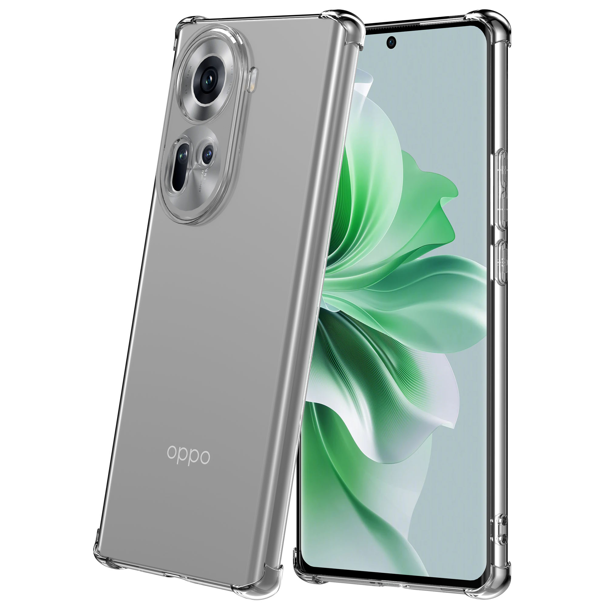 Oppo Reno 11 telefoonhoesje transparant met stootrand (1)