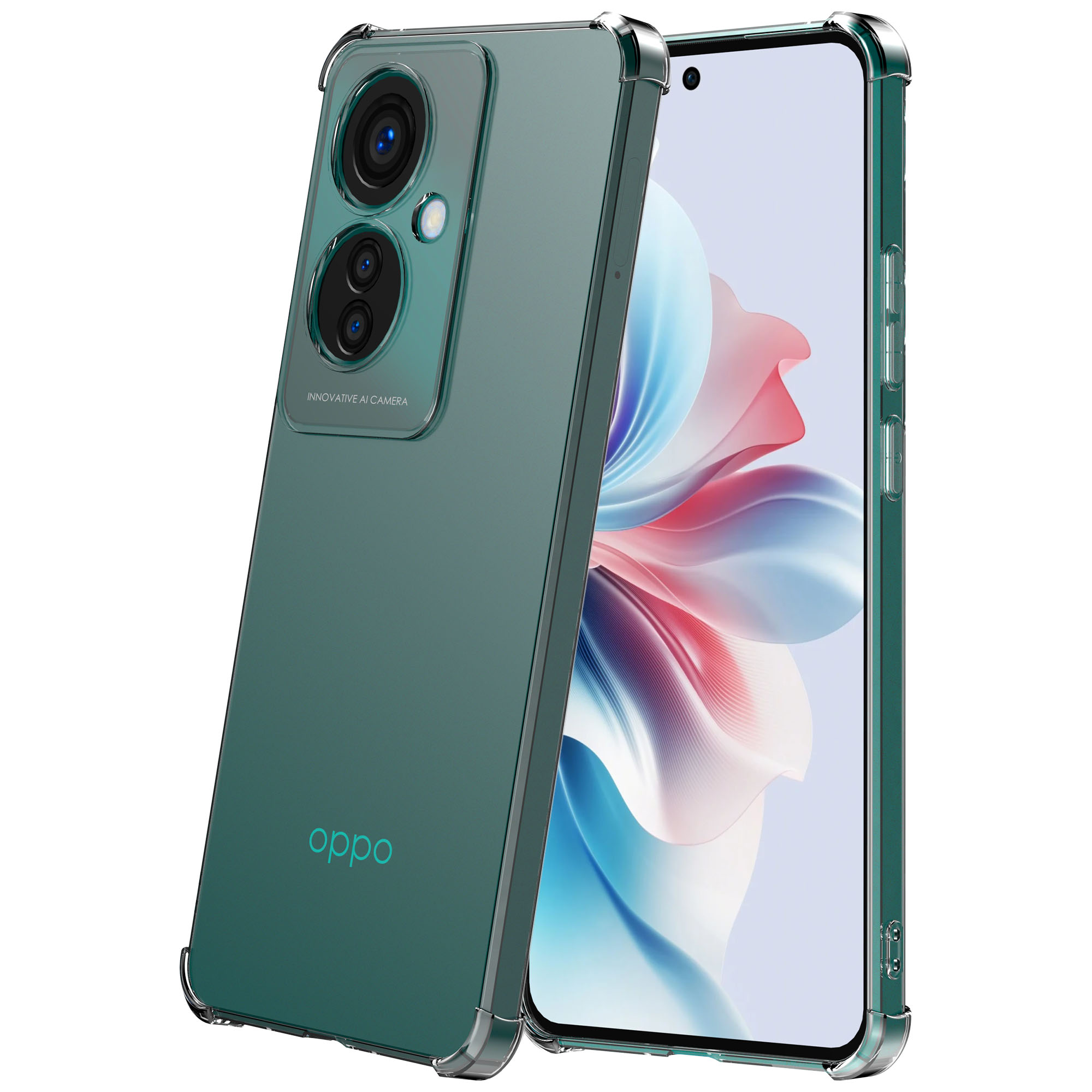 Oppo Reno 11F telefoonhoesje transparant met stootrand (1)