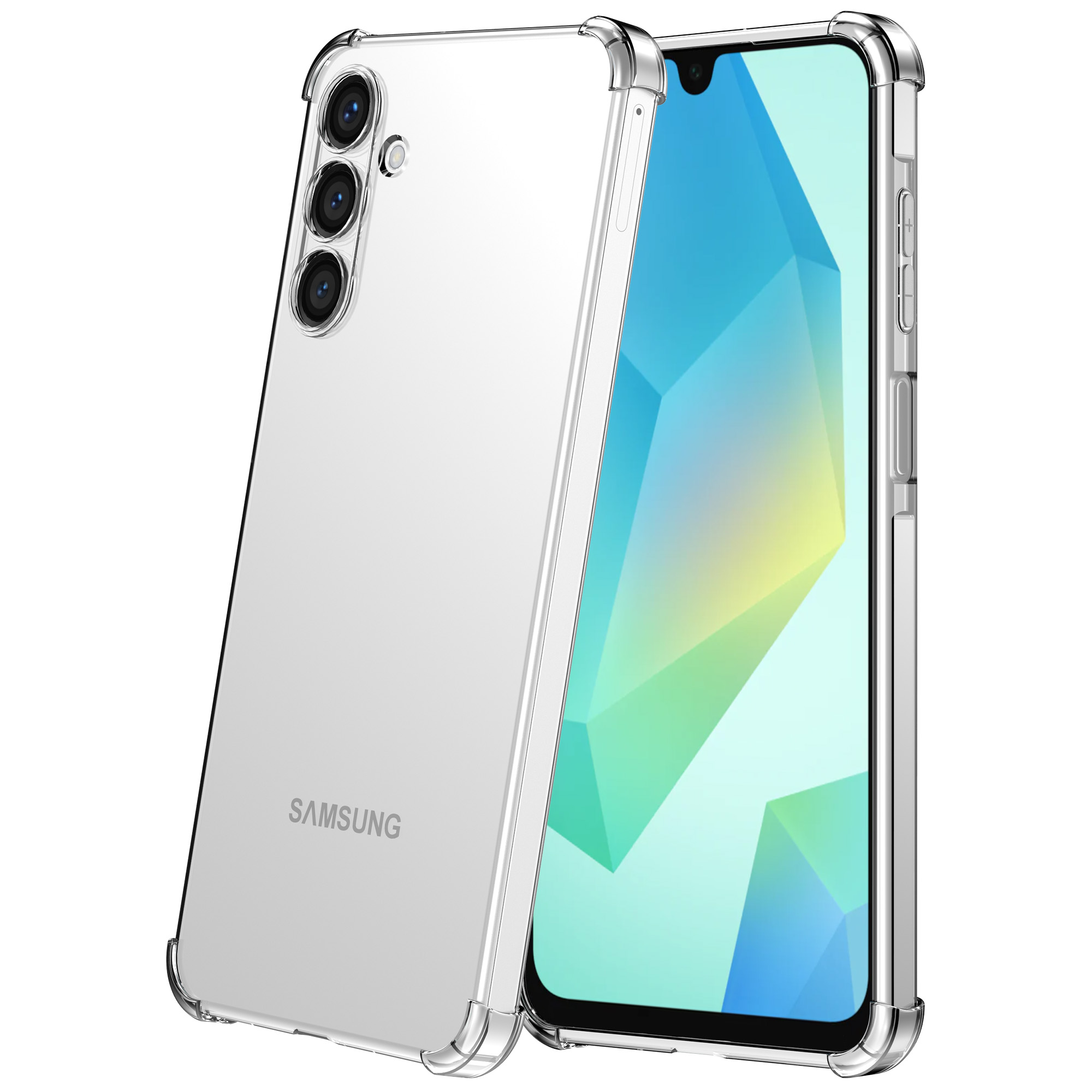 Samsung Galaxy A16 siliconen telefoonhoesje met stootrand transparant (2)