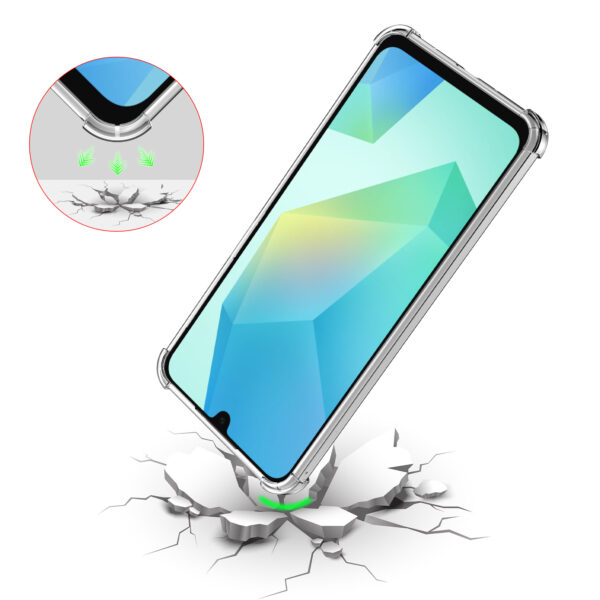 Samsung Galaxy A16 siliconen telefoonhoesje met stootrand transparant (7)