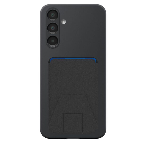 Samsung Galaxy A16 telefoonhoesje siliconen zwart (2)_met verstelbare leren pasjeshouder