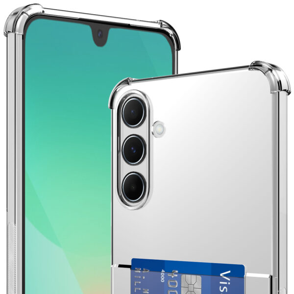 Samsung Galaxy A26 telefoonhoesje met pasjeshouder en stootrand transparant (2)