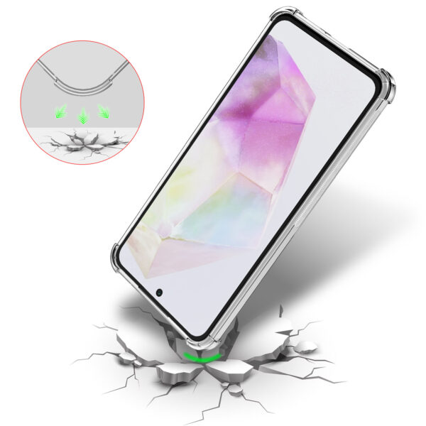 Samsung Galaxy A35 telefoonhoesje met pasjeshouder en stootrand transparant (5)