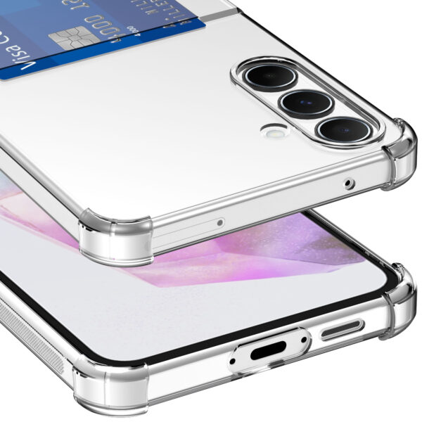 Samsung Galaxy A35 telefoonhoesje met pasjeshouder en stootrand transparant (6)