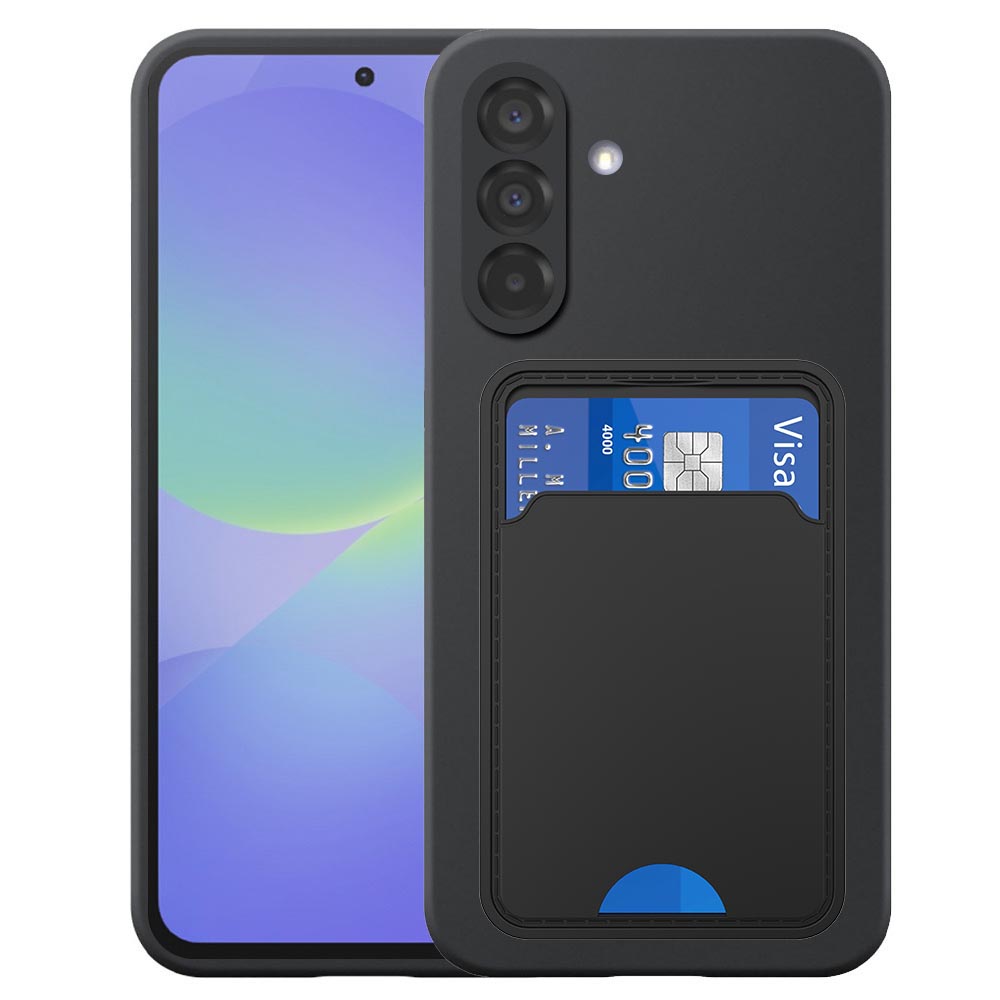 Samsung Galaxy A36 telefoonhoesje siliconen zwart_met pasjeshouder zwart TPU