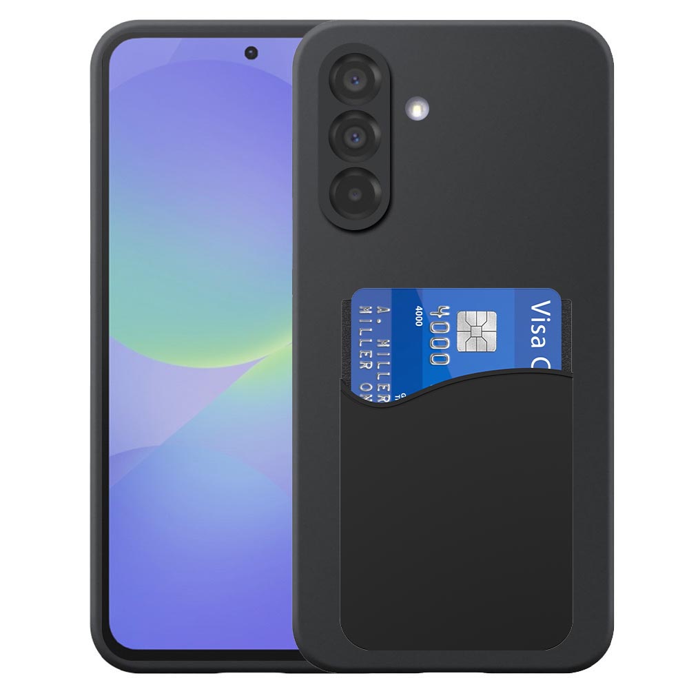 Samsung Galaxy A36 telefoonhoesje siliconen zwart_met pasjeshouder zwart siliconen