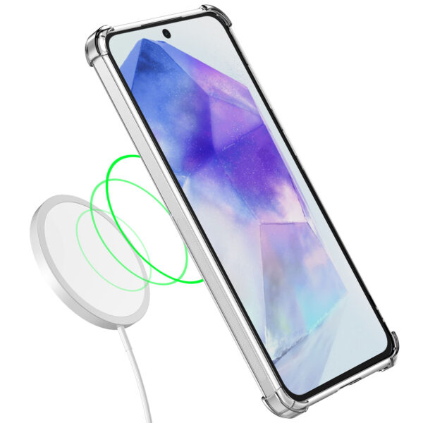 Samsung Galaxy A55 telefoonhoesje met pasjeshouder en stootrand transparant (3)