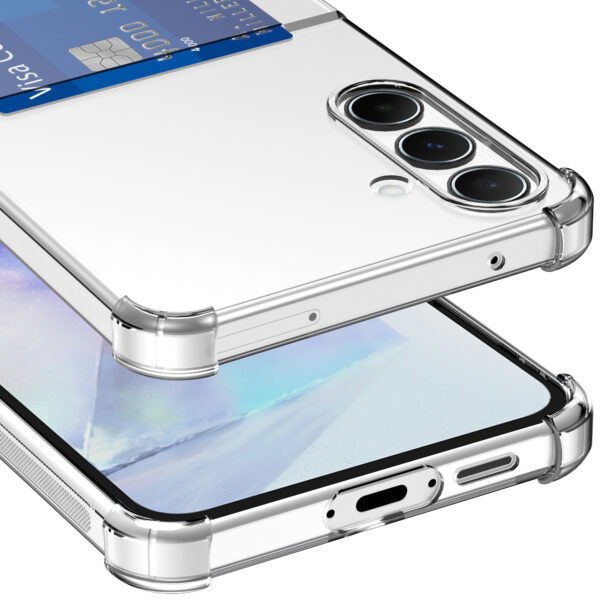 Samsung Galaxy A55 telefoonhoesje met pasjeshouder en stootrand transparant (6)